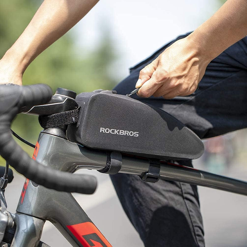 Laad afbeelding in Galerijviewer, ROCKBROS Waterdichte Fietsdriehoek Tas - Voorste Frame Bovenbuis Tas - Cycle Pouch Pack Fietsdriehoek Pannier 1,6 L/1L - happygetfit.com

