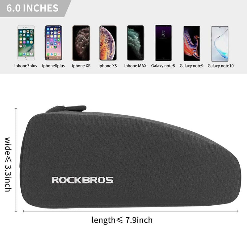 Laad afbeelding in Galerijviewer, ROCKBROS Waterdichte Fietsdriehoek Tas - Voorste Frame Bovenbuis Tas - Cycle Pouch Pack Fietsdriehoek Pannier 1,6 L/1L - happygetfit.com
