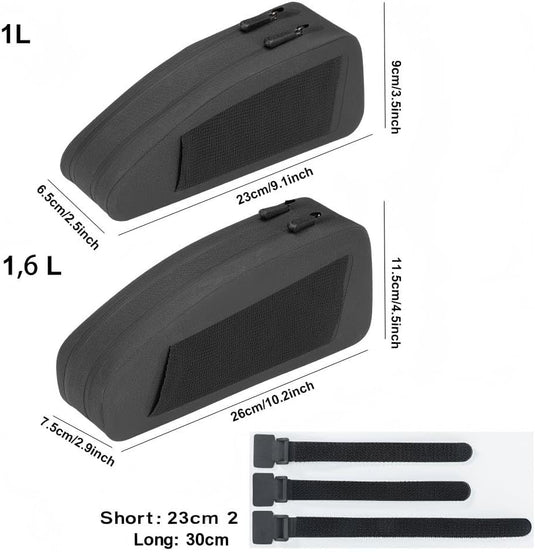 ROCKBROS Waterdichte Fietsdriehoek Tas - Voorste Frame Bovenbuis Tas - Cycle Pouch Pack Fietsdriehoek Pannier 1,6 L/1L - happygetfit.com