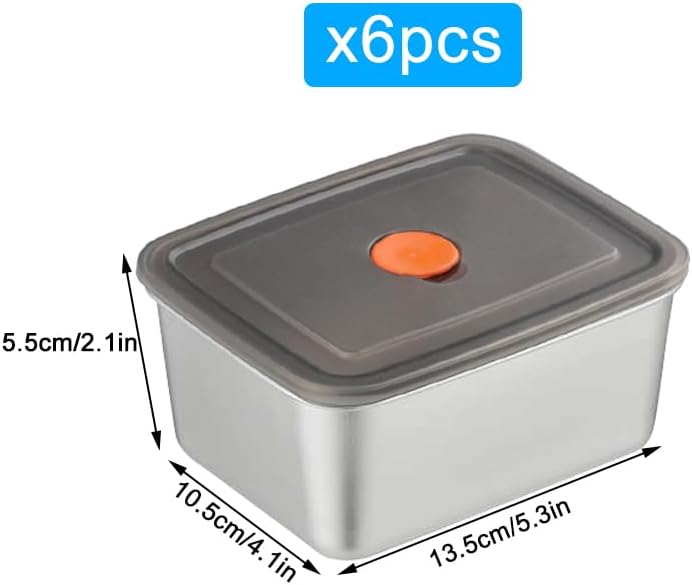 Load image into Gallery viewer, Roestvrijstalen vershoudbakjes set van 6 stuks 500 ml - happygetfit.com
