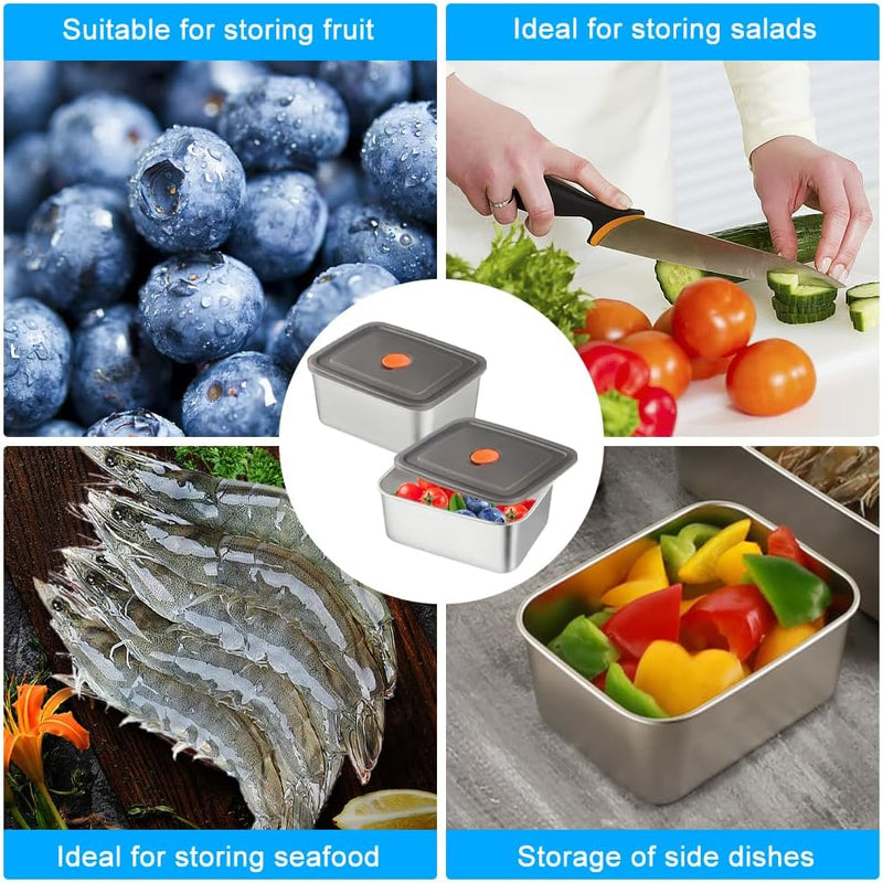 Load image into Gallery viewer, Roestvrijstalen vershoudbakjes set van 6 stuks 500 ml - happygetfit.com
