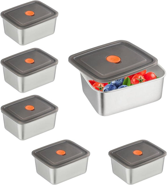 Roestvrijstalen vershoudbakjes set van 6 stuks 500 ml - happygetfit.com