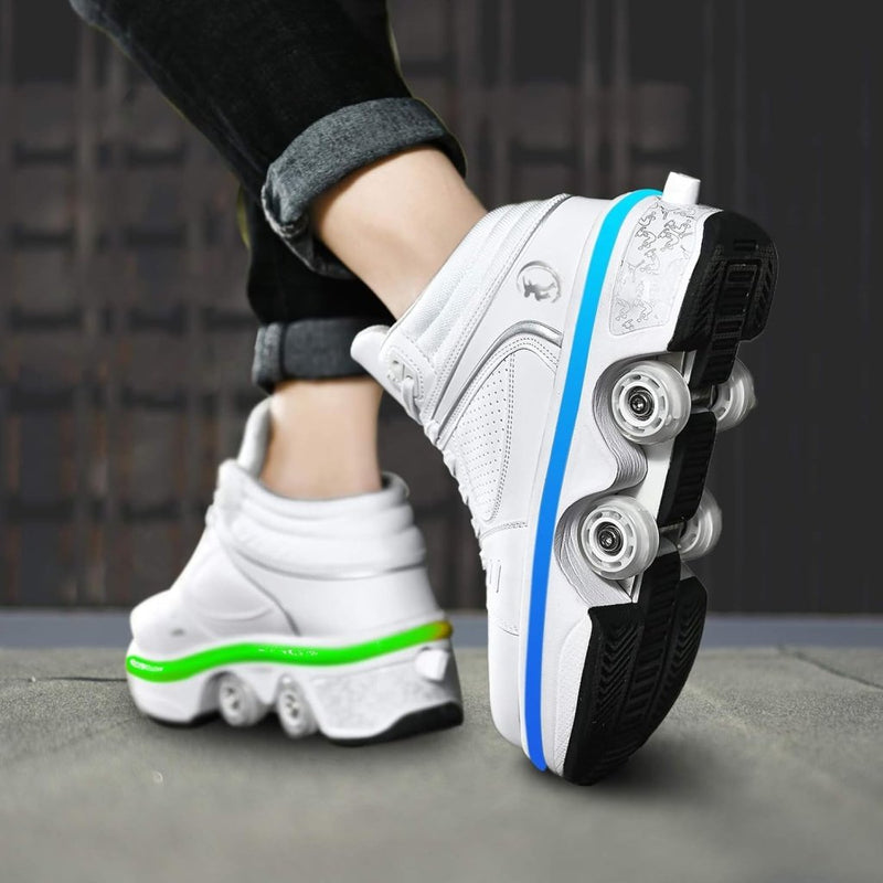 Laad afbeelding in Galerijviewer, Rolschaatsen, schoenen met wieltjes, skateschoenen, inline skates, verstelbare damesschoenen met wieltjes, voor meisjes - happygetfit.com
