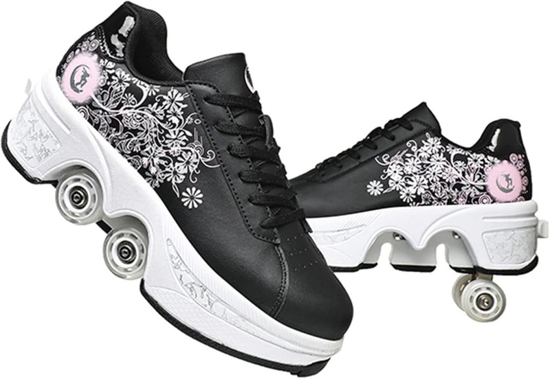 Laad afbeelding in Galerijviewer, Rolschaatsen, schoenen met wieltjes, skateschoenen, inline skates, verstelbare damesschoenen met wieltjes, voor meisjes - happygetfit.com
