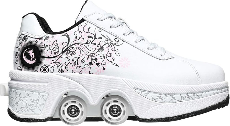 Laad afbeelding in Galerijviewer, Rolschaatsen, schoenen met wieltjes, skateschoenen, inline skates, verstelbare damesschoenen met wieltjes, voor meisjes - happygetfit.com
