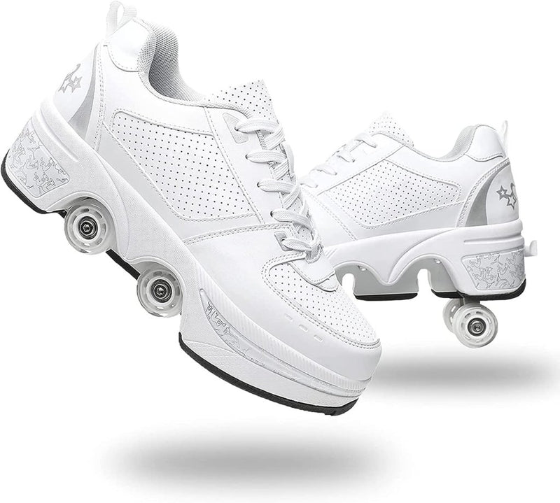 Laad afbeelding in Galerijviewer, Rolschaatsen, schoenen met wieltjes, skateschoenen, inline skates, verstelbare damesschoenen met wieltjes, voor meisjes - happygetfit.com

