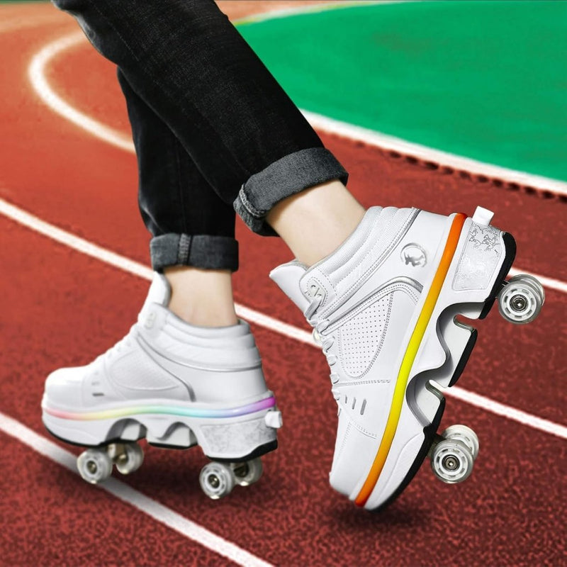 Laad afbeelding in Galerijviewer, Rolschaatsen, schoenen met wieltjes, skateschoenen, inline skates, verstelbare damesschoenen met wieltjes, voor meisjes - happygetfit.com
