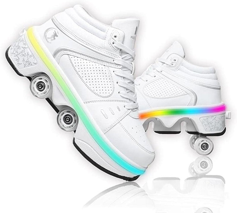 Laad afbeelding in Galerijviewer, Rolschaatsen, schoenen met wieltjes, skateschoenen, inline skates, verstelbare damesschoenen met wieltjes, voor meisjes - happygetfit.com
