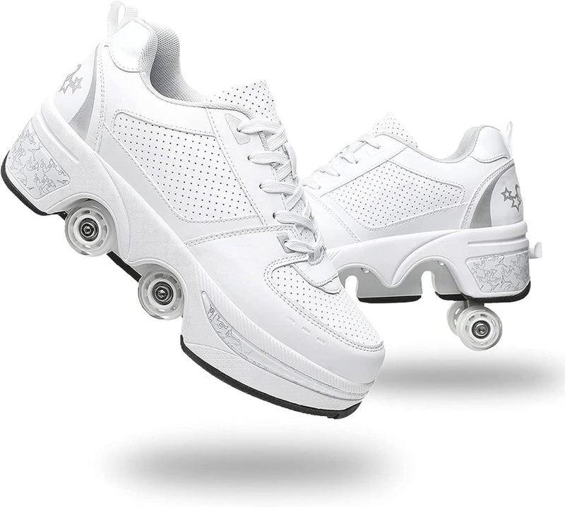 Laad afbeelding in Galerijviewer, Rolschaatsen, schoenen met wieltjes, skateschoenen, inline skates, verstelbare damesschoenen met wieltjes, voor meisjes - happygetfit.com
