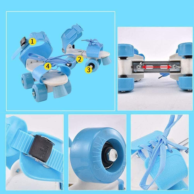 Load image into Gallery viewer, Rolschaatsen voor kinderen, verstelbaar, 4 wielen, inlineskates, schaatsen, chroom, kogellagers, fitnessschoenen, inlineskates, voor meisjes en jongens, beginners - happygetfit.com
