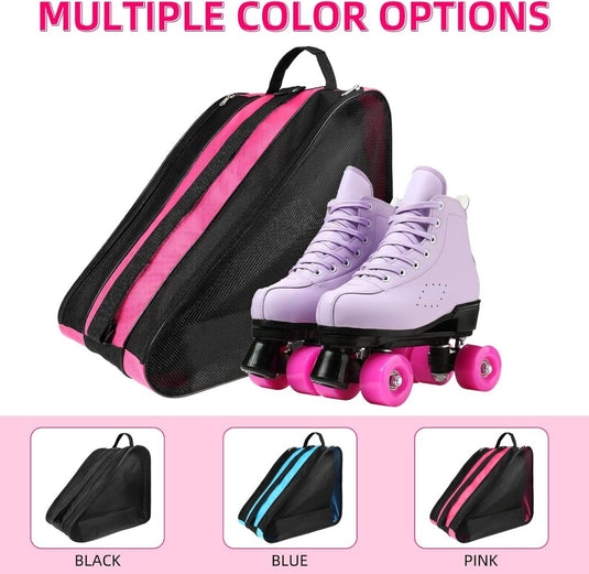Rolschaatstas voor kinderen roze met verstelbare schouderriem - happygetfit.com
