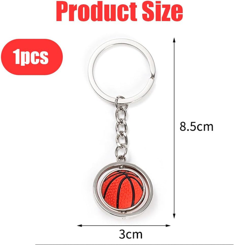 Chargez l'image dans la visionneuse de la galerie, Roterende basketbal sleutelhanger zilver - happygetfit.com

