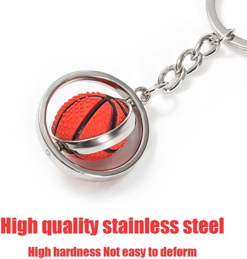 Chargez l'image dans la visionneuse de la galerie, Roterende basketbal sleutelhanger zilver - happygetfit.com

