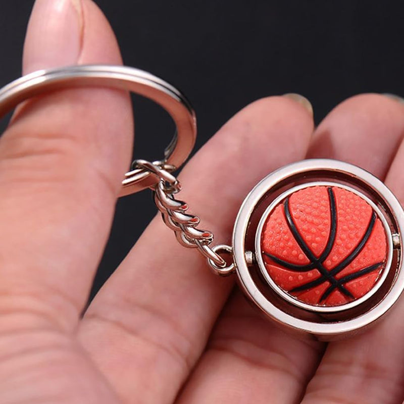 Chargez l'image dans la visionneuse de la galerie, Roterende basketbal sleutelhanger zilver - happygetfit.com
