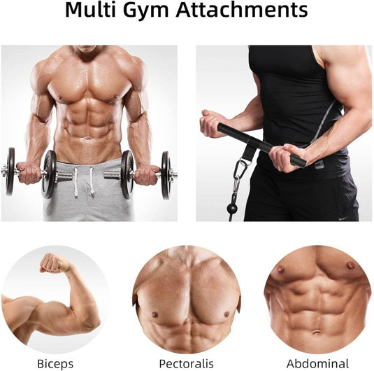 Roterende rechte kabelstang 42,5 cm met karabijnhaak – lat pulldown bar – kabelaccessoire - happygetfit.com