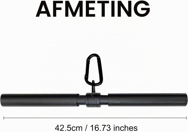 Załaduj obraz do przeglądarki galerii, Roterende rechte kabelstang 42,5 cm met karabijnhaak – lat pulldown bar – kabelaccessoire - happygetfit.com
