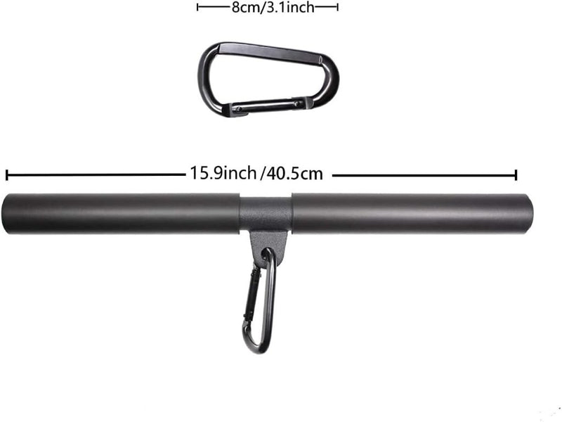 Załaduj obraz do przeglądarki galerii, Roterende rechte kabelstang 42,5 cm met karabijnhaak – lat pulldown bar – kabelaccessoire - happygetfit.com
