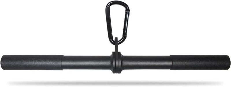 Załaduj obraz do przeglądarki galerii, Roterende rechte kabelstang 42,5 cm met karabijnhaak – lat pulldown bar – kabelaccessoire - happygetfit.com
