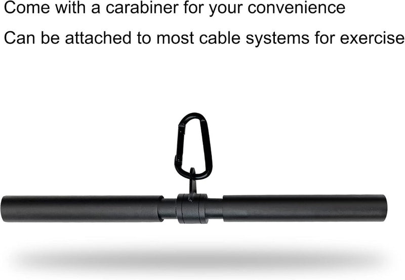 Załaduj obraz do przeglądarki galerii, Roterende rechte kabelstang 42,5 cm met karabijnhaak – lat pulldown bar – kabelaccessoire - happygetfit.com
