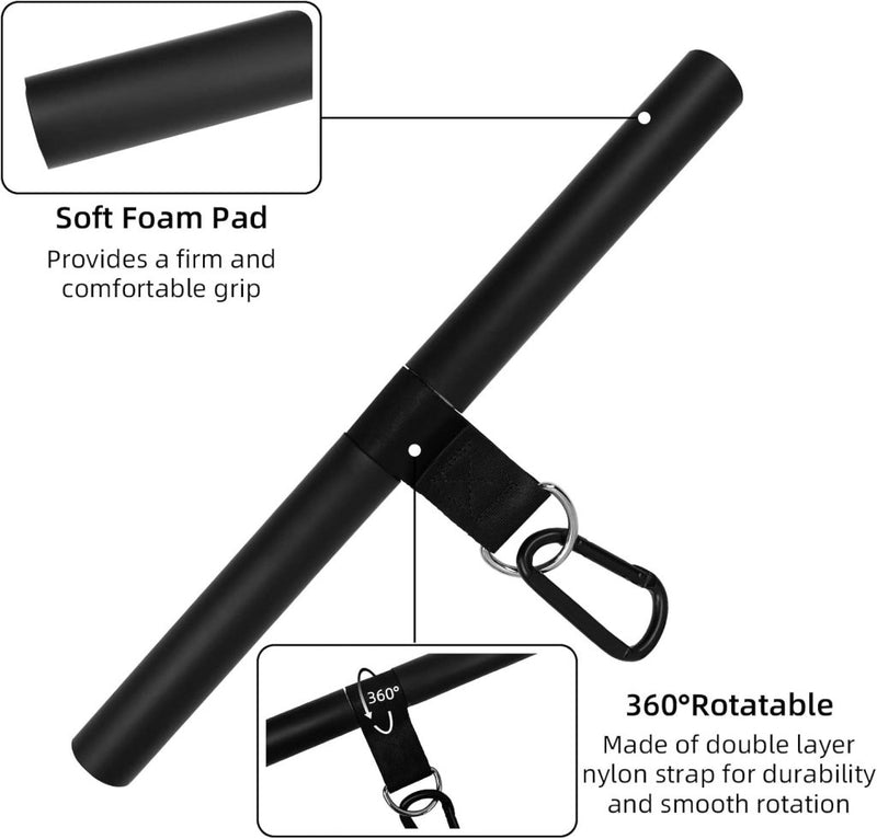 Załaduj obraz do przeglądarki galerii, Roterende rechte kabelstang 42,5 cm met karabijnhaak – lat pulldown bar – kabelaccessoire - happygetfit.com
