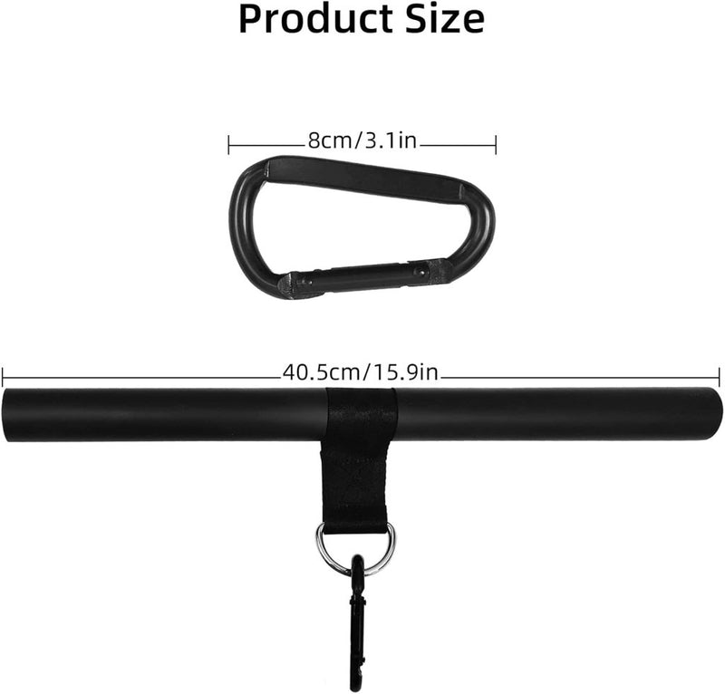 Załaduj obraz do przeglądarki galerii, Roterende rechte kabelstang 42,5 cm met karabijnhaak – lat pulldown bar – kabelaccessoire - happygetfit.com
