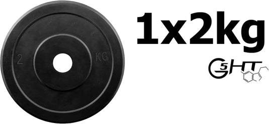 Rubberen gietijzeren schijven G5 HT SPORT Ø gat 25 mm voor sportschool en thuisgymnastiek van 0,5 tot 20 kg voor stuur en halters - happygetfit.com