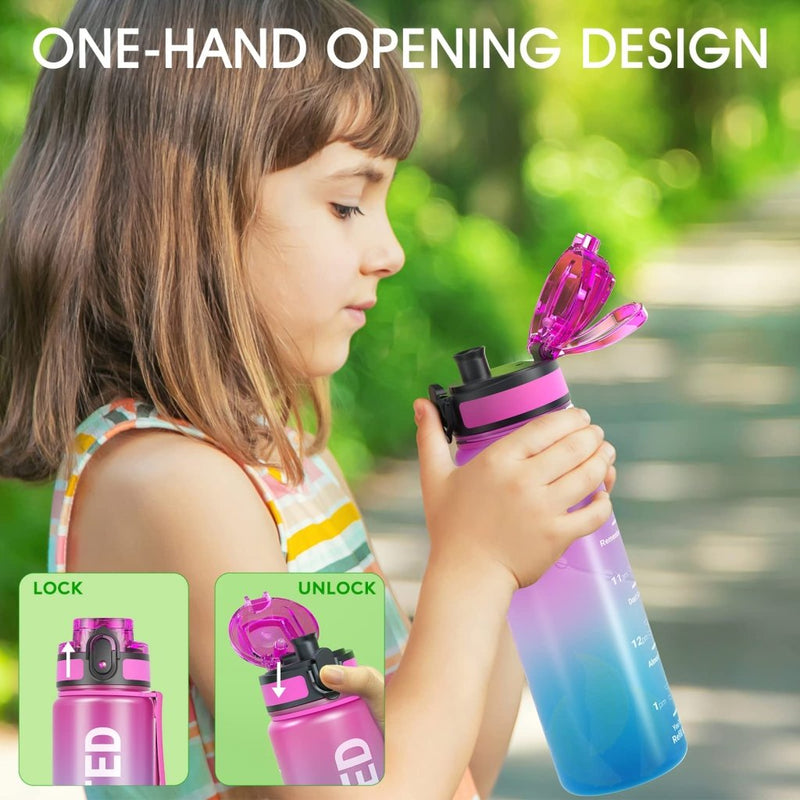 Laad afbeelding in Galerijviewer, Sahara Sailor Water Bottle, 32/25/17oz Durable and Leakproof Water Bottles Motivational with Time Marker, Tritan, BPA Free, Wide Mouth with Easy Clean Brush for Gym, Travel, School, Office (1 Bottle) - happygetfit.com
