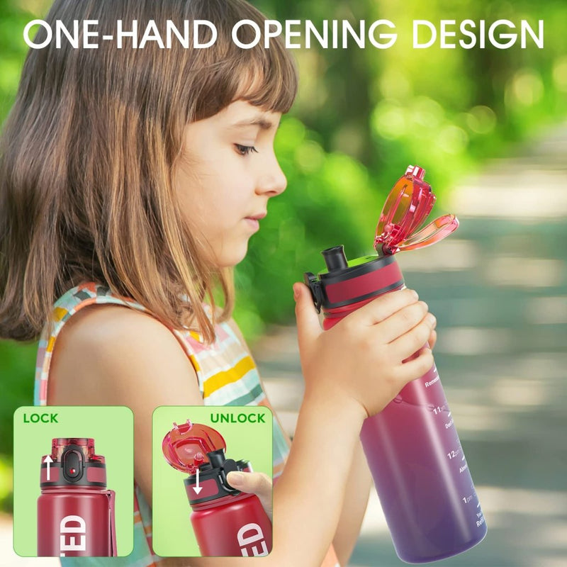 Laad afbeelding in Galerijviewer, Sahara Sailor Water Bottle, 32/25/17oz Durable and Leakproof Water Bottles Motivational with Time Marker, Tritan, BPA Free, Wide Mouth with Easy Clean Brush for Gym, Travel, School, Office (1 Bottle) - happygetfit.com
