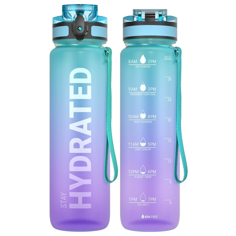 Laad afbeelding in Galerijviewer, Sahara Sailor Water Bottle, 32/25/17oz Durable and Leakproof Water Bottles Motivational with Time Marker, Tritan, BPA Free, Wide Mouth with Easy Clean Brush for Gym, Travel, School, Office (1 Bottle) - happygetfit.com
