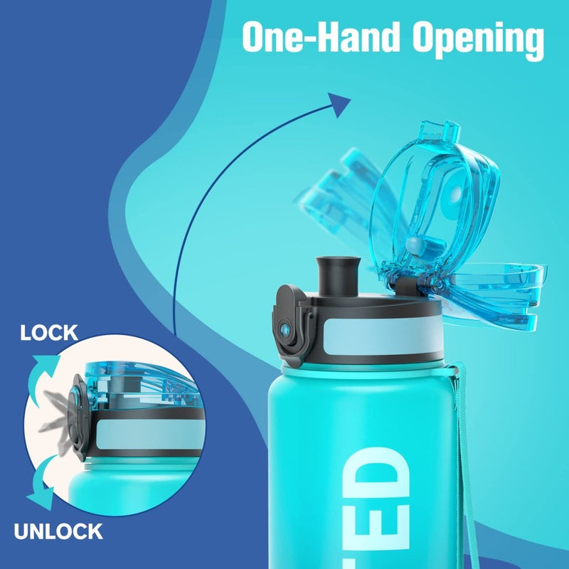 Laad afbeelding in Galerijviewer, Sahara Sailor Water Bottle, 32/25/17oz Durable and Leakproof Water Bottles Motivational with Time Marker, Tritan, BPA Free, Wide Mouth with Easy Clean Brush for Gym, Travel, School, Office (1 Bottle) - happygetfit.com

