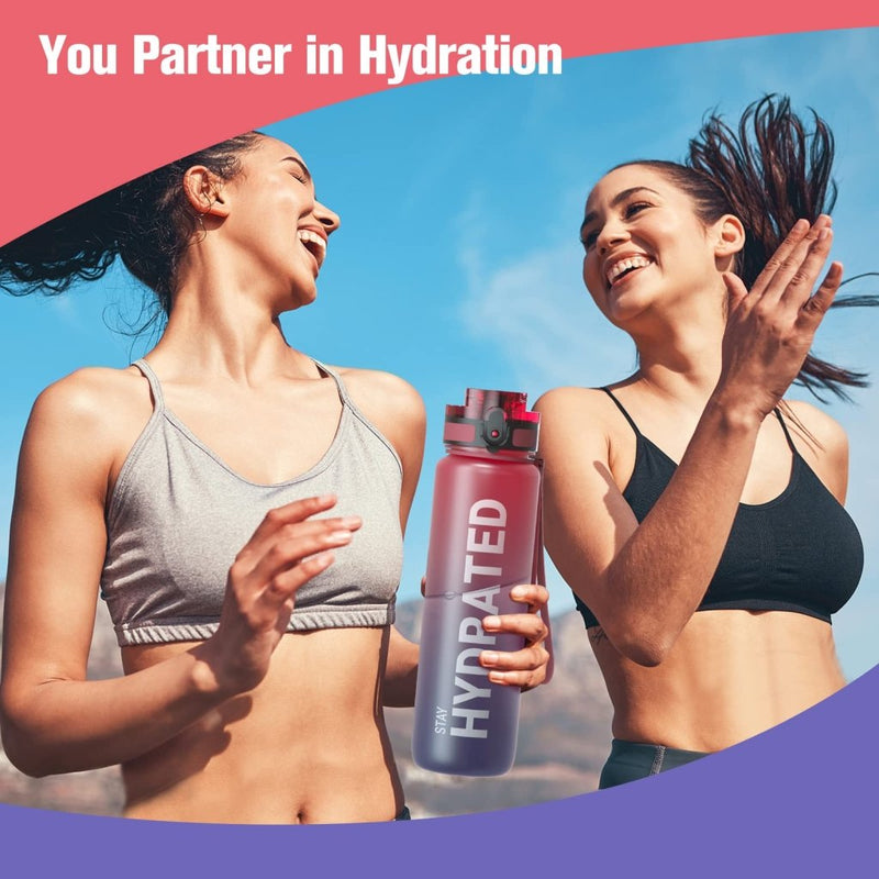 Laad afbeelding in Galerijviewer, Sahara Sailor Water Bottle, 32/25/17oz Durable and Leakproof Water Bottles Motivational with Time Marker, Tritan, BPA Free, Wide Mouth with Easy Clean Brush for Gym, Travel, School, Office (1 Bottle) - happygetfit.com
