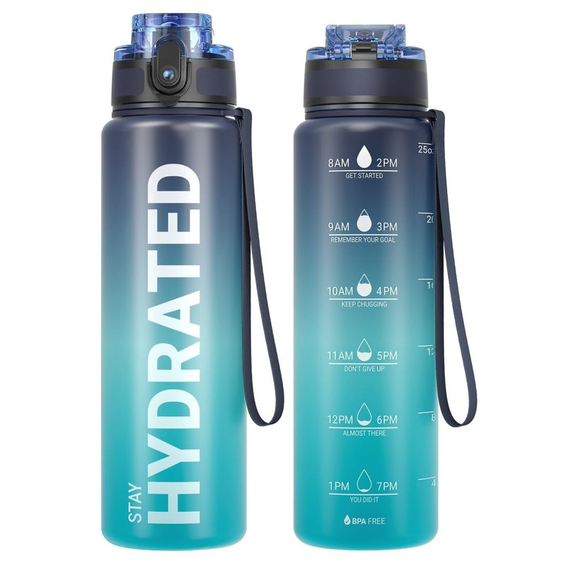 Laad afbeelding in Galerijviewer, Sahara Sailor Water Bottle, 32/25/17oz Durable and Leakproof Water Bottles Motivational with Time Marker, Tritan, BPA Free, Wide Mouth with Easy Clean Brush for Gym, Travel, School, Office (1 Bottle) - happygetfit.com
