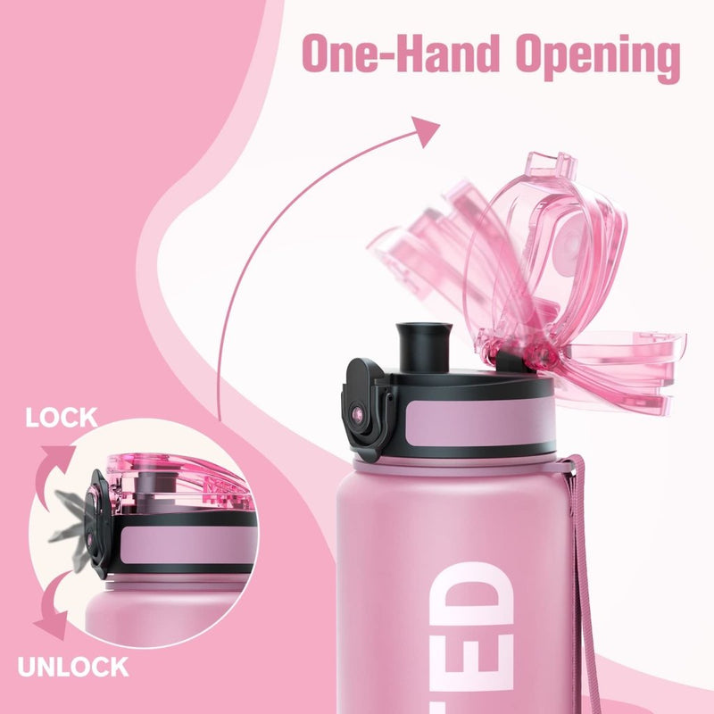 Laad afbeelding in Galerijviewer, Sahara Sailor Water Bottle, 32/25/17oz Durable and Leakproof Water Bottles Motivational with Time Marker, Tritan, BPA Free, Wide Mouth with Easy Clean Brush for Gym, Travel, School, Office (1 Bottle) - happygetfit.com
