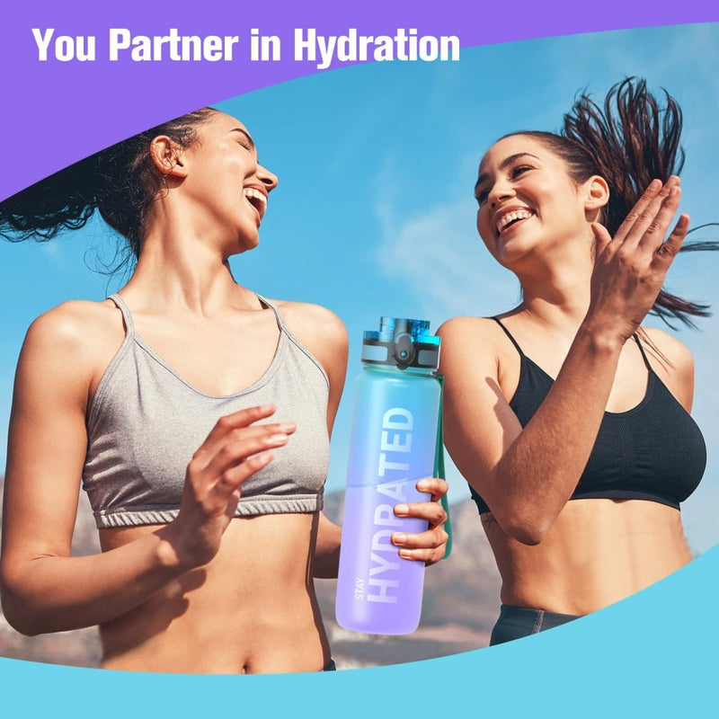 Laad afbeelding in Galerijviewer, Sahara Sailor Water Bottle, 32/25/17oz Durable and Leakproof Water Bottles Motivational with Time Marker, Tritan, BPA Free, Wide Mouth with Easy Clean Brush for Gym, Travel, School, Office (1 Bottle) - happygetfit.com
