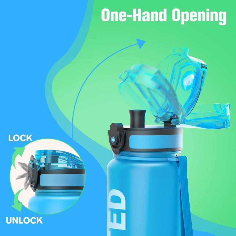 Laad afbeelding in Galerijviewer, Sahara Sailor Water Bottle, 32/25/17oz Durable and Leakproof Water Bottles Motivational with Time Marker, Tritan, BPA Free, Wide Mouth with Easy Clean Brush for Gym, Travel, School, Office (1 Bottle) - happygetfit.com
