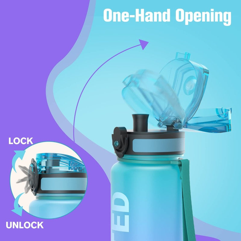 Laad afbeelding in Galerijviewer, Sahara Sailor Water Bottle, 32/25/17oz Durable and Leakproof Water Bottles Motivational with Time Marker, Tritan, BPA Free, Wide Mouth with Easy Clean Brush for Gym, Travel, School, Office (1 Bottle) - happygetfit.com
