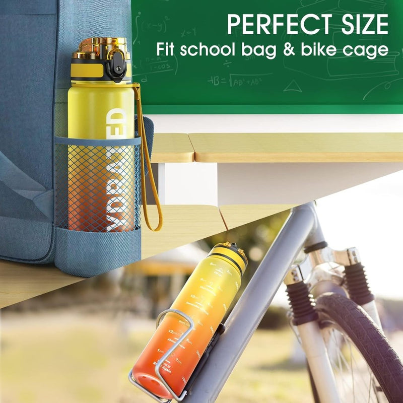 Laden Sie das Bild in Galerie -Viewer, Sahara Sailor Waterfles, sportfles, 1 l/500 ml/750 ml, met motiverende tijdmarkering, BPA-vrij, waterdicht en herbruikbaar, voor sport, camping (1 fles) - happygetfit.com

