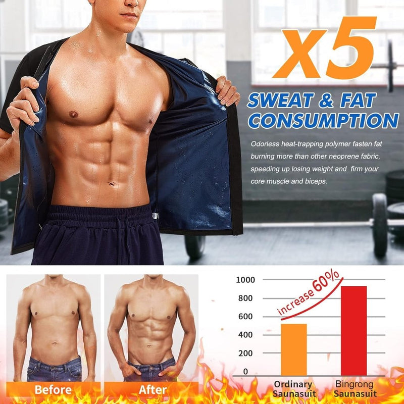 Load image into Gallery viewer, Sauna shirt heren afvallen transpiratie pak sauna vest buikweg body shaper neopreen lichaamsvormer sauna pakken shirt fitness korset zweetvest shapewear tank top - happygetfit.com
