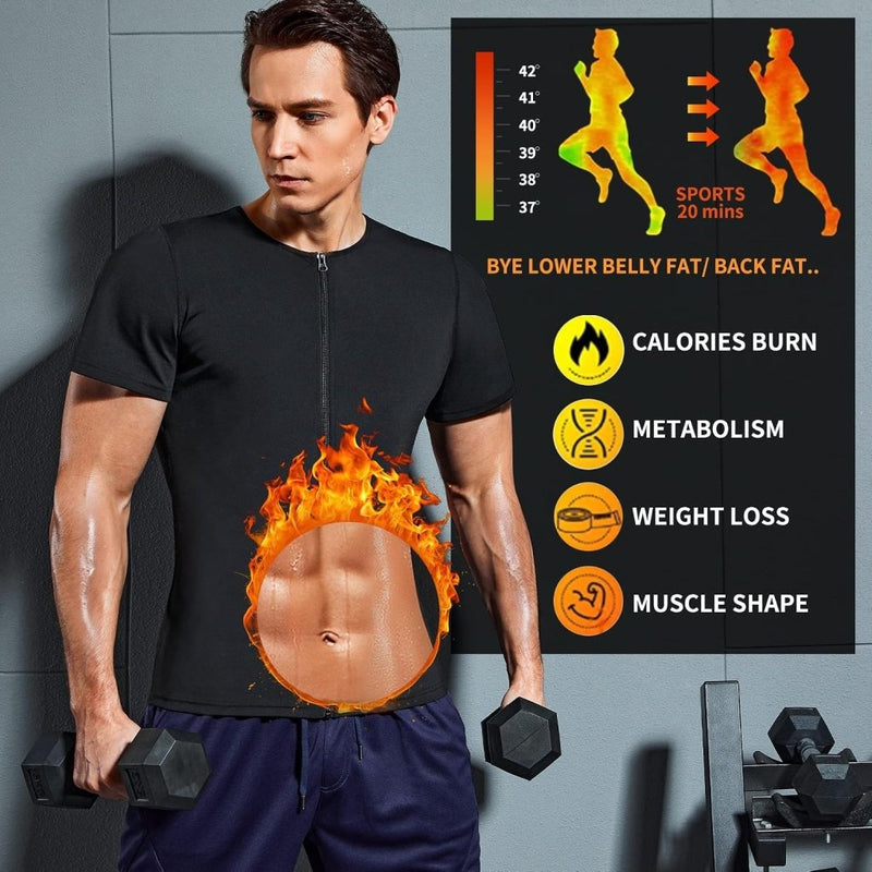 Load image into Gallery viewer, Sauna shirt heren afvallen transpiratie pak sauna vest buikweg body shaper neopreen lichaamsvormer sauna pakken shirt fitness korset zweetvest shapewear tank top - happygetfit.com
