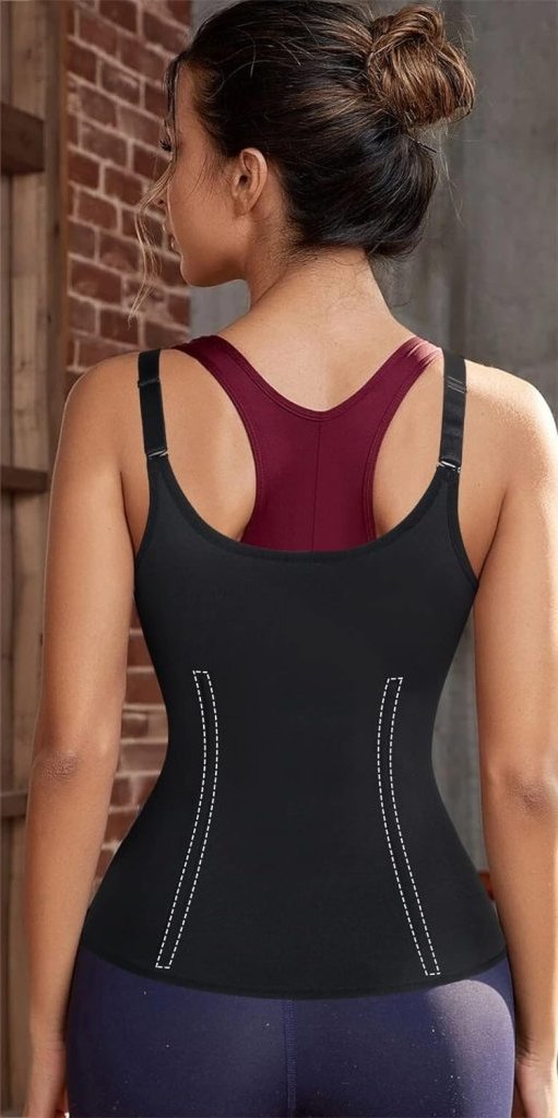 Laad afbeelding in Galerijviewer, Sauna vest dames sauna shirt afslanken neopreen buikweggordel korset dames buikweg onderborst taillevormer shapewear fitness thermo hot body shaper sauna vest zweten tank top - happygetfit.com
