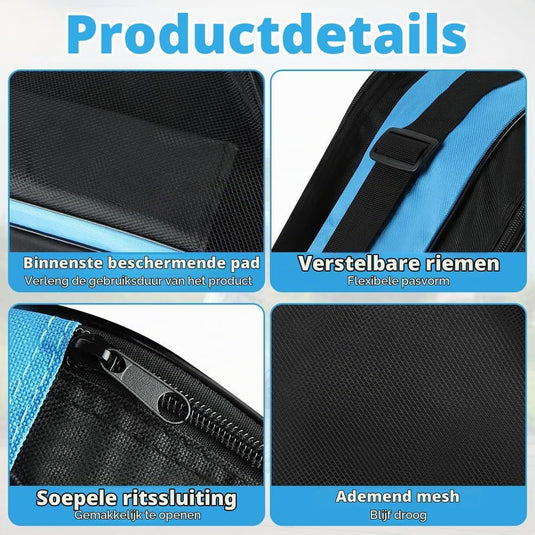 Schaatstas 39 x 28 x 40 cm met 3 opbergvakken en verstelbare schouderriem voor rolschaatsen en inline skates – skatetas – schaatsopbergtas - happygetfit.com