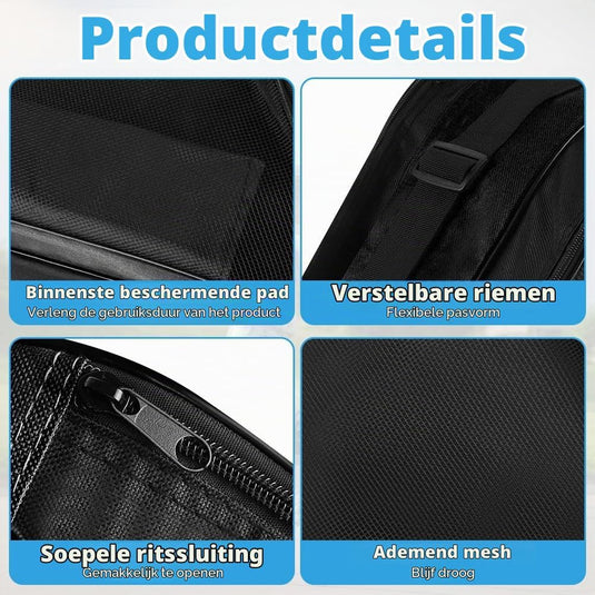 Schaatstas 39 x 28 x 40 cm met 3 opbergvakken en verstelbare schouderriem voor rolschaatsen en inline skates – skatetas – schaatsopbergtas - happygetfit.com