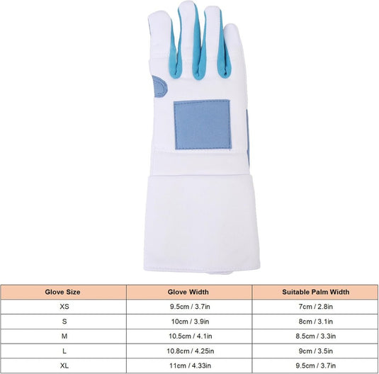 Schermhandschoen rechterhand maat XL van ademend polyester met antislip grip – schermsport – degenschermen - happygetfit.com