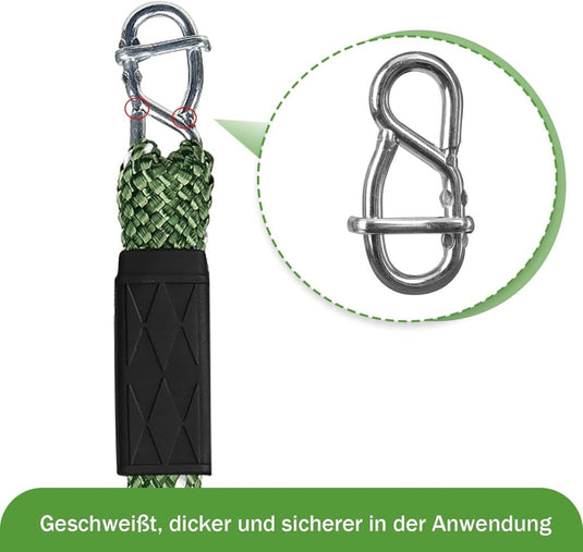 Schommelbevestiging Set 2 Stuks – Verstelbaar Nylon Schommeltouw 101 cm met Karabijnhaken – Tot 363 kg – Binnen & Buiten - happygetfit.com