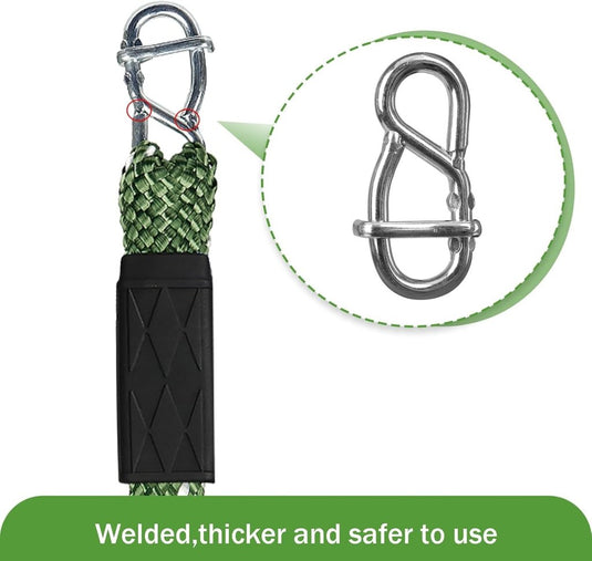 Schommelbevestiging Set 2 Stuks – Verstelbaar Nylon Schommeltouw 101 cm met Karabijnhaken – Tot 363 kg – Binnen & Buiten - happygetfit.com