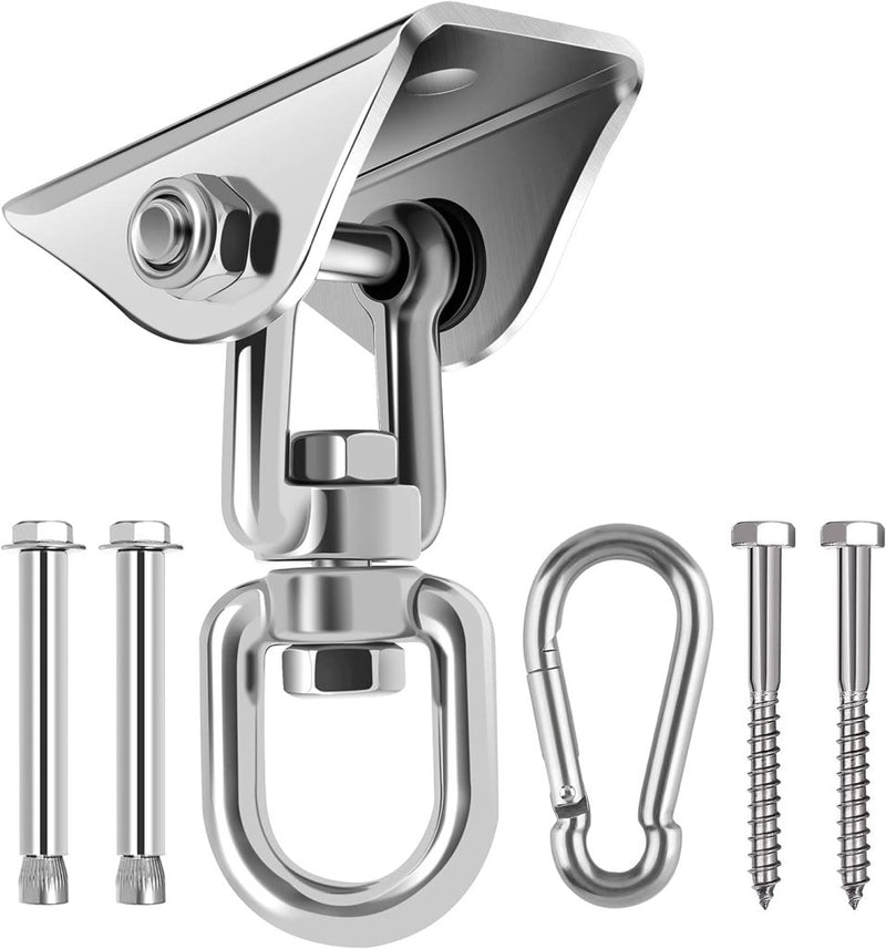 Load image into Gallery viewer, Schommelhaken 2 stuks 360° draaibaar van roestvrij staal tot 400 kg – ophanghaken – schommel accessoires - happygetfit.com
