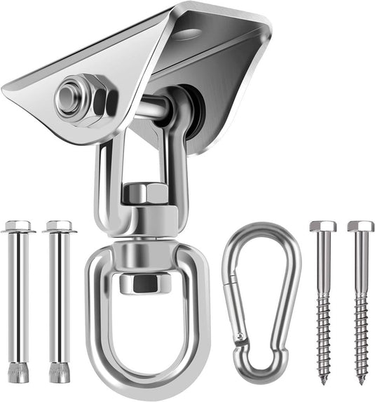Schommelhaken 2 stuks 360° draaibaar van roestvrij staal tot 400 kg – ophanghaken – schommel accessoires - happygetfit.com