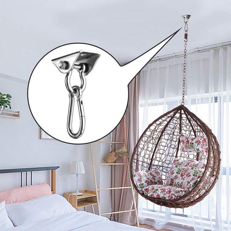 Load image into Gallery viewer, Schommelhaken 2 stuks 360° draaibaar van roestvrij staal tot 400 kg – ophanghaken – schommel accessoires - happygetfit.com
