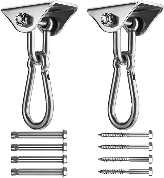 Schommelhaken 2 stuks 360° draaibaar van roestvrij staal tot 400 kg – ophanghaken – schommel accessoires - happygetfit.com