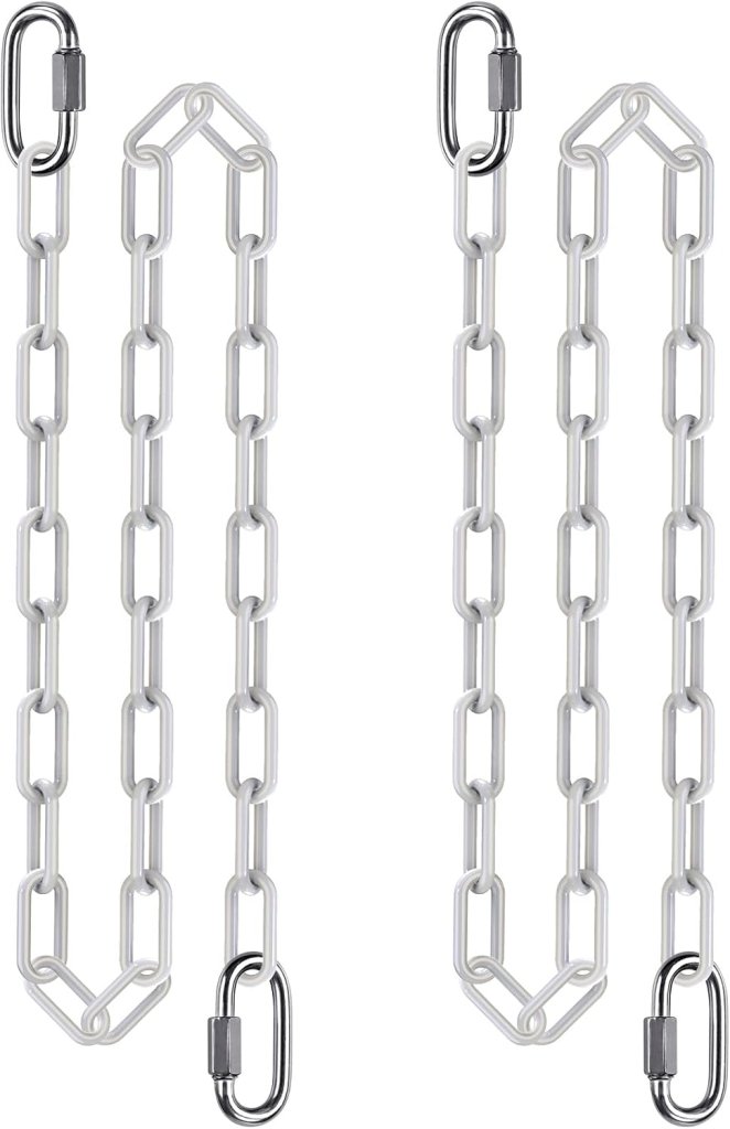 Laden Sie das Bild in Galerie -Viewer, Schommelkettingen 2 stuks 250 cm van roestvrij staal met 5 mm schakels en karabijnhaken – hangstoelketting – ophangverlenging - happygetfit.com
